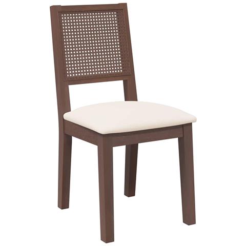 Sedie da Pranzo con Cuscini 2pz Marrone Legno Massello di Hevea - Foto 10
