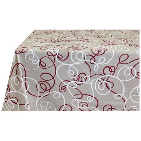 Tovaglia Per Salotto Cucina In Miros Misto Cotone Made In Italy Penelope Rp 140x140 Bordeaux - Foto 5