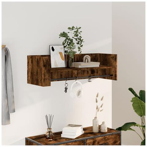 Mensola A Muro Rovere Fumo 100x35x30,5 Cm Legno Multistrato - Foto 1