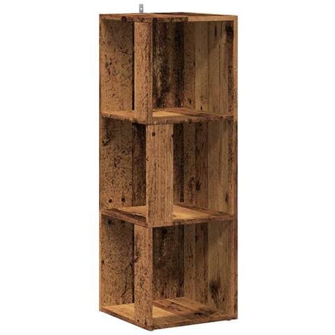 Mobile Angolare Legno Antico 33x33x100 Cm Legno Multistrato - Foto 2