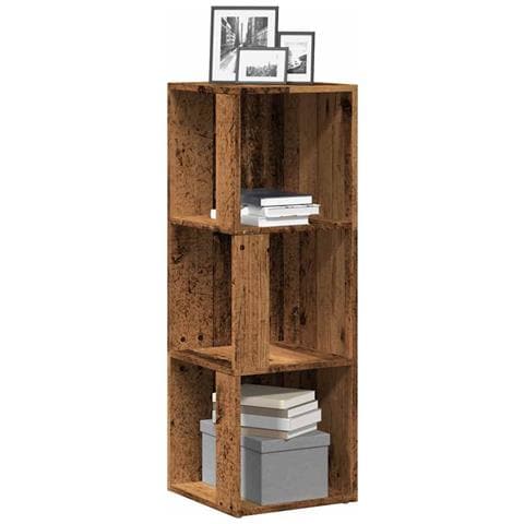 Mobile Angolare Legno Antico 33x33x100 Cm Legno Multistrato - Foto 1