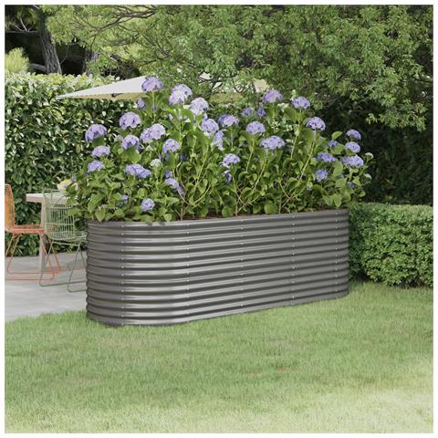 Letto Giardino Acciaio Verniciato A Polvere 224x80x68 Cm Grigio - Foto 6