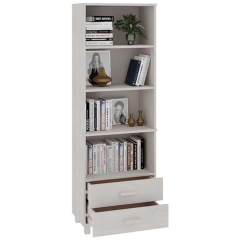 Lusso Casadino -  Credenza Hamar Bianca 60x35x180 Cm In Legno Massello Di Pino - Foto 2