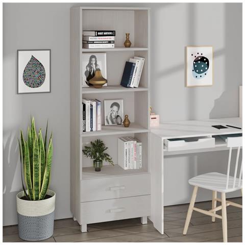 Lusso Casadino -  Credenza Hamar Bianca 60x35x180 Cm In Legno Massello Di Pino - Foto 8