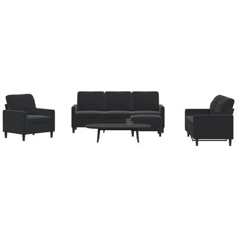 Set di Divani 4 pz con Cuscini Nero in Velluto - Foto 2