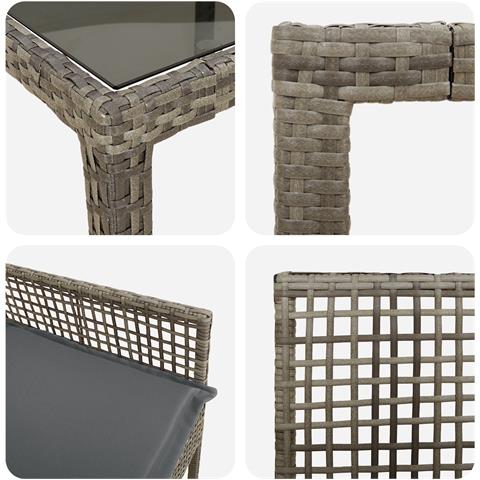 Set da Pranzo da Giardino 9 Pezzi con Cuscini Grigio in Polyrattan - Foto 9