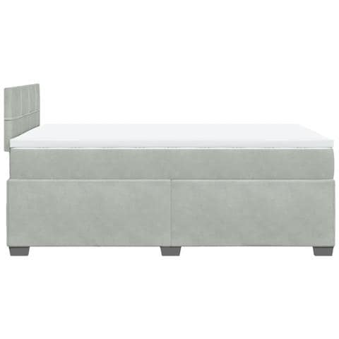 Giroletto a Molle con Materasso Grigio Chiaro 120x200cm Velluto - Foto 9