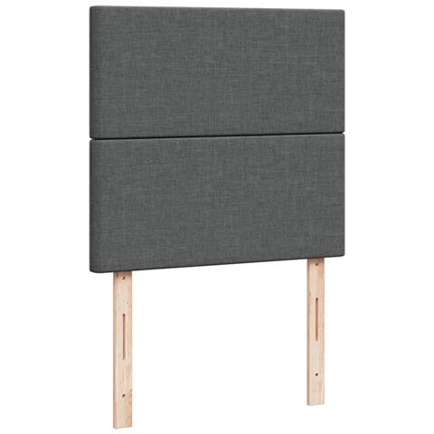 Giroletto a Molle con Materasso Grigio Scuro 90x200 cm Tessuto - Foto 9
