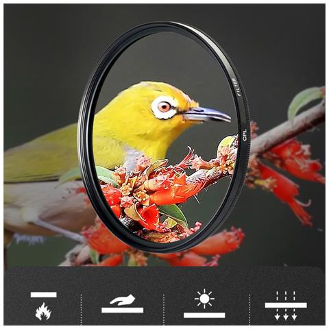 Filtro Polarizzatore Cpl Per Fotocamera: Vetro Ottico Giapponese E Telaio In Alluminio Aeronautico 46 Mm - Foto 5