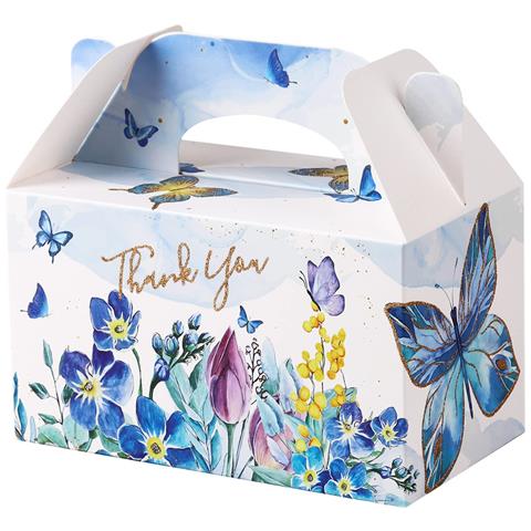 Scatole Regalo Con Farfalle Blu E Fiori 16x9x9 Cm 12 Pezzi - Foto 1