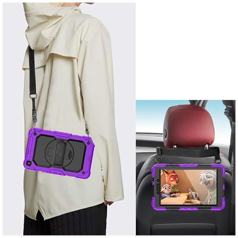 Custodia Per Samsung Galaxy Tab A7 Lite 8,7"" Con Tracolla Viola - Foto 2
