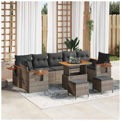 Set Divano da Giardino 10 pcs Grigio 90 x 55 x 71 cm - Foto 2