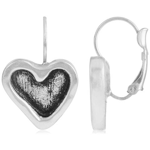 Orecchino A Bottone A Forma Di Cuore In Argento - Foto 1