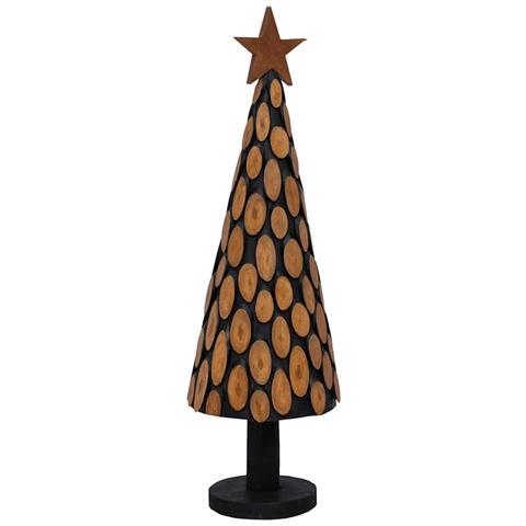 Albero di Natale Marrone 150 cm Legno massello di teak - Foto 1