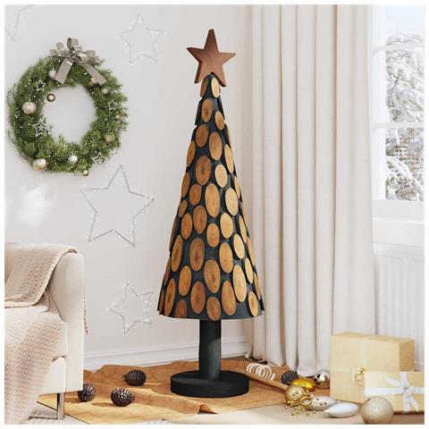Albero di Natale Marrone 150 cm Legno massello di teak - Foto 2