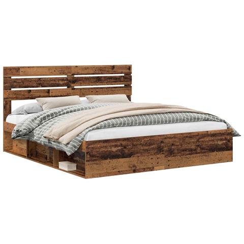 Struttura del letto Legno vecchio 200 x 200 cm Pino massello - Foto 1