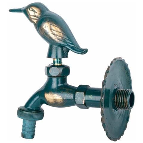 Rubinetto Da Giardino Nostalgico Con Uccellino  Ottone Patinato - Foto 2