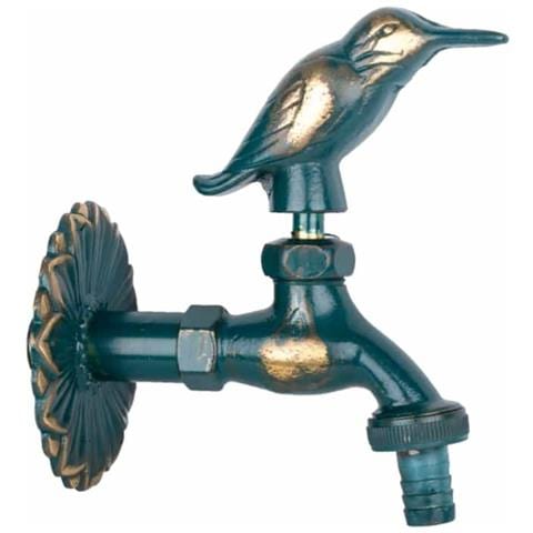Rubinetto Da Giardino Nostalgico Con Uccellino  Ottone Patinato - Foto 1