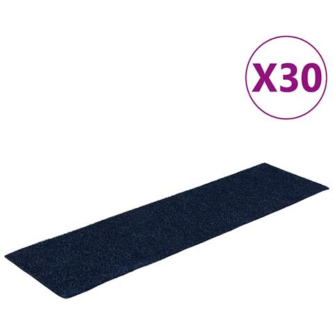 Tappetini per scale autoadesivi 30 pz 76x20 cm blu navy rettangolari - Foto 1