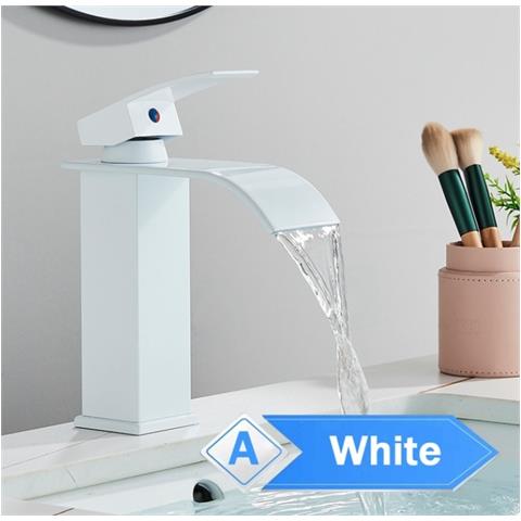 Rubinetto per lavabo da bagno, Blackswan, tipo M298, modello a cascata bianco, misura 19,3 cm - Foto 2