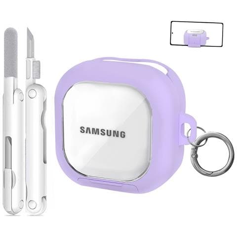 Custodia Protettiva Compatibile Con Samsung Buds4/4 Pro Con Penna Di Pulizia, Supporto Trasparente E Chiusura Di Sicurezza Purple - Foto 1