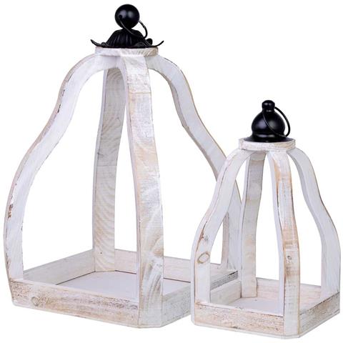 Set Di 2 Portavasi In Legno 29x29x49h-18x18x34h Cm - Foto 1
