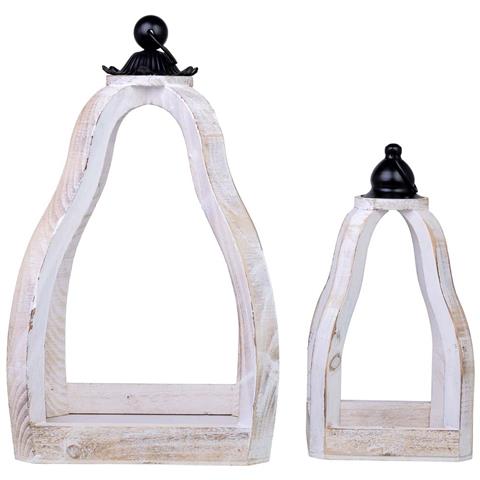 Set Di 2 Portavasi In Legno 29x29x49h-18x18x34h Cm - Foto 2