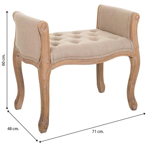 Sgabello In Legno 71x 48x45/60 Cm Beige - Foto 2