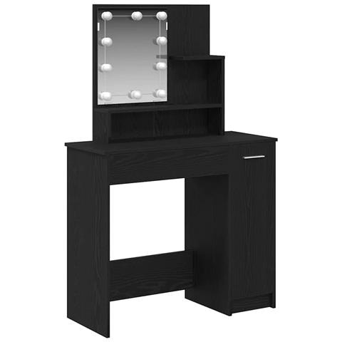 Tavolo da Trucco con cassetto Rovere Nero 86,5 x 35 x 136 cm - Foto 1