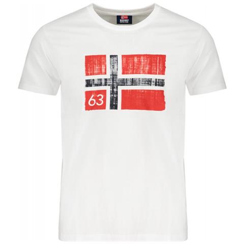 MAGLIETTA BIANCA DA UOMO A MANICHE CORTE NORVEGIA 1963 - Colore: Bianco, Taglia: 2XL - Foto 1