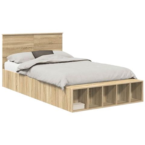 Struttura del letto con lo scaffale Rovere Sonoma 135 x 190 cm - Foto 1