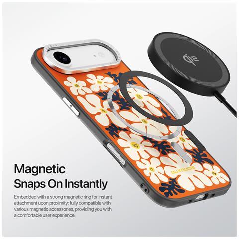 Cover per iPhone Air - TPU+PC+Pelle /PU, Arancione, MagSafe - Foto 4