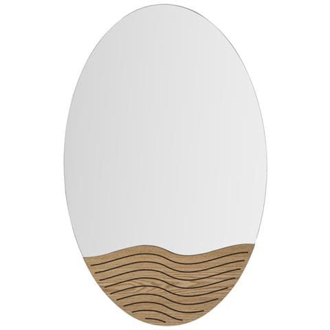 Specchio Da Parete Lines In Mdf E Laminato Di Frassino - Foto 1