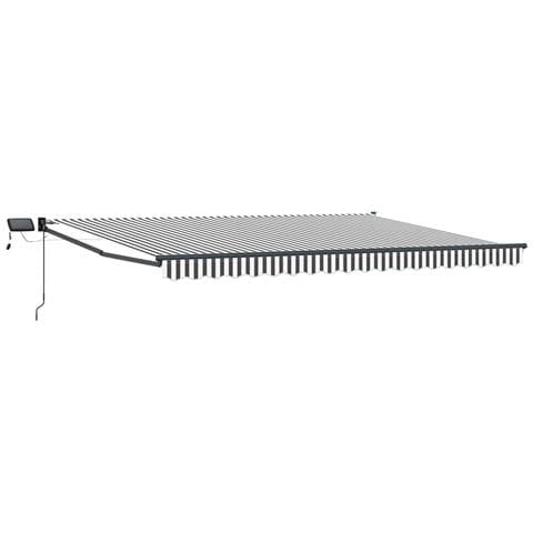 Tenda retrattile manuale con LED Antracite e Bianco 4 x 2 m - Foto 1
