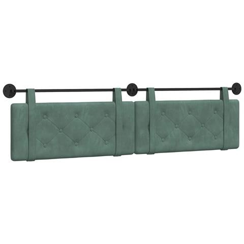 Testata appesa Verde Mare 210 x 55 x 5 cm Velluto - Foto 1