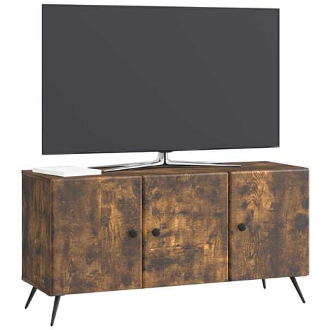 Mobile TV Rovere Fumo 99 x 34,5 x 50 cm Legno ingegnerizzato - Foto 2