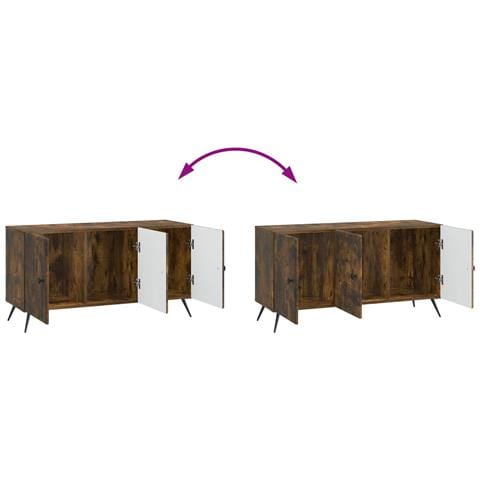 Mobile TV Rovere Fumo 99 x 34,5 x 50 cm Legno ingegnerizzato - Foto 9