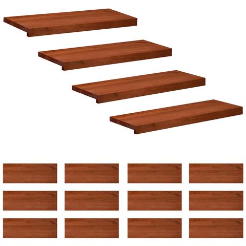 Tappeti per scale 16 pz 80 x 30 x 2 cm Marrone - Foto 1