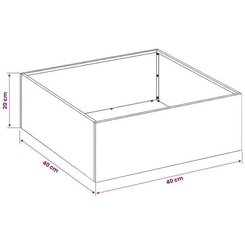 Vaso da giardino Argento 40 x 40 x 20 cm Acciaio zincato - Foto 7