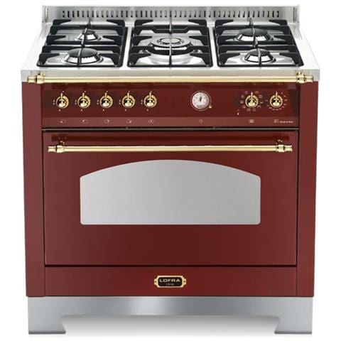 Cucina Elettrica RRG96MFTE / CI Fuochi a Gas Forno Elettrico Ventilato Dimensione 90 x 60 cm Colore Bordeaux - Foto 1