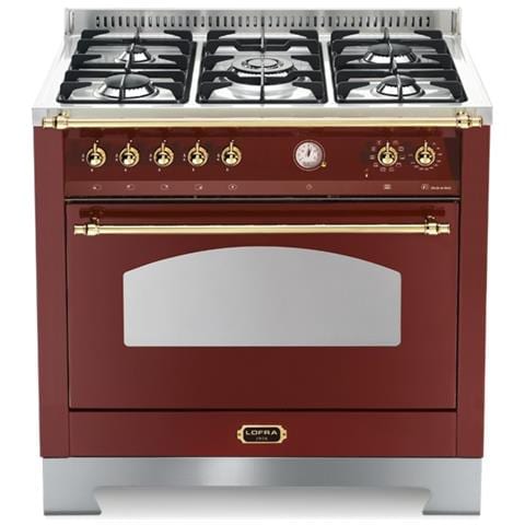 Cucina Elettrica RRG96MFTE / CI Fuochi a Gas Forno Elettrico Ventilato Dimensione 90 x 60 cm Colore Bordeaux - Foto 2