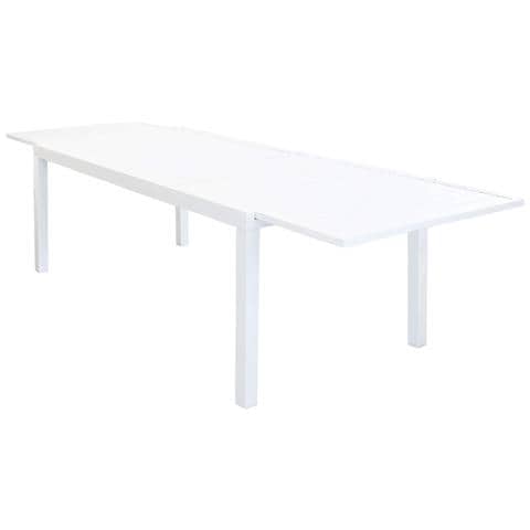 Set Tavolo Giardino Rettangolare Allungabile 200/300 X 100 Con 6 Poltrone In Alluminio Bianco Da Esterno - Foto 2