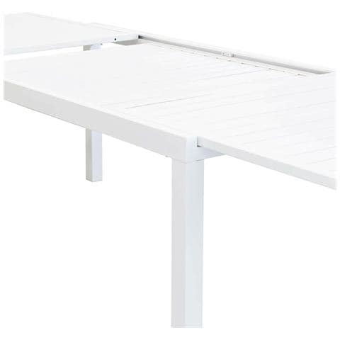 Set Tavolo Giardino Rettangolare Allungabile 200/300 X 100 Con 6 Poltrone In Alluminio Bianco Da Esterno - Foto 4