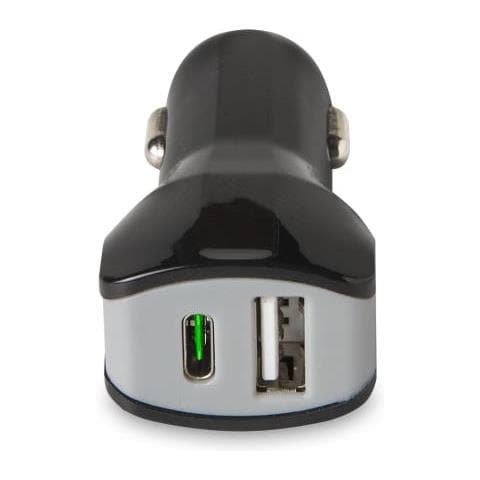 Caricabatterie per Auto Universale 2 Porte USB Tipo-C Colore Nero - Foto 2