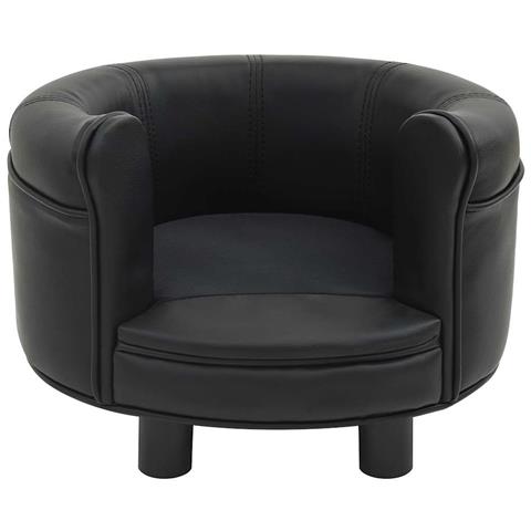 Divano per Cani Nero 48x48x32 cm in Peluche e Similpelle - Foto 2