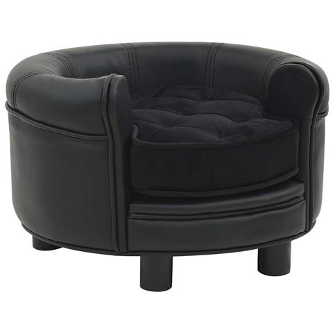 Divano per Cani Nero 48x48x32 cm in Peluche e Similpelle - Foto 1