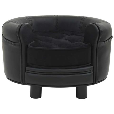 Divano per Cani Nero 48x48x32 cm in Peluche e Similpelle - Foto 9