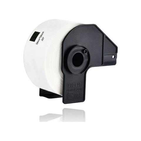 Etichette Dk11207 Per Cd / dvd Circolari Pretagliate 58mm Compatibili Bianche Rotolo Da 100pz Per Brother Ql1000 1050 Dk-11207 - Foto 1
