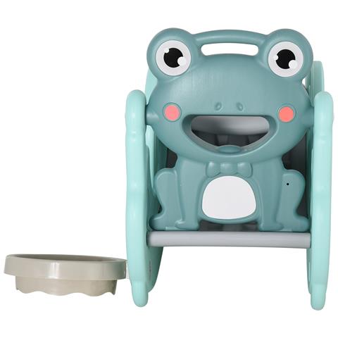 3-in-1 Cavallo A Dondolo Scivolo Per Bambini 3-5 Anni Canestro Verde - Foto 6