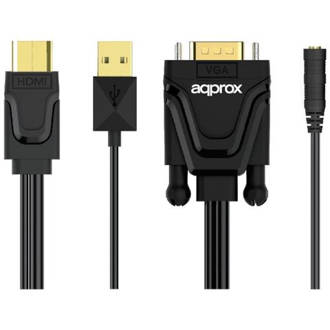 APPC22, HDMI / USB, VGA / 3.5mm, Maschio / femmina, Nero, Plastica, 1920 x 1080 Pixels - Foto 6